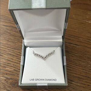 Elegant Silver Necklace with Lab Grown Diamonds